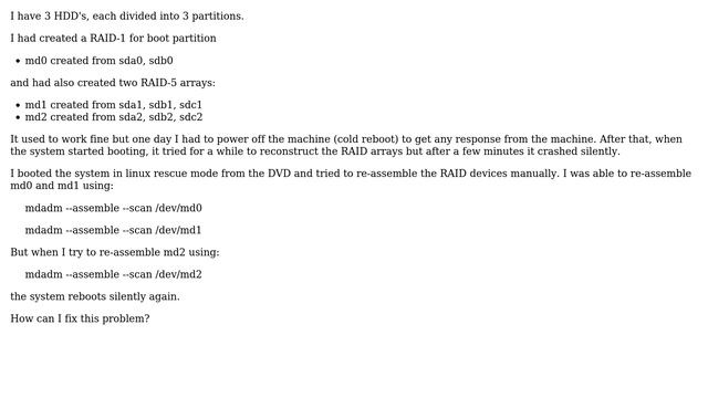 DevOps & SysAdmins: Re-assembling the RAID-5 array reboots my CentOS-5 machine (2 Solutions!!) смотреть онлайн