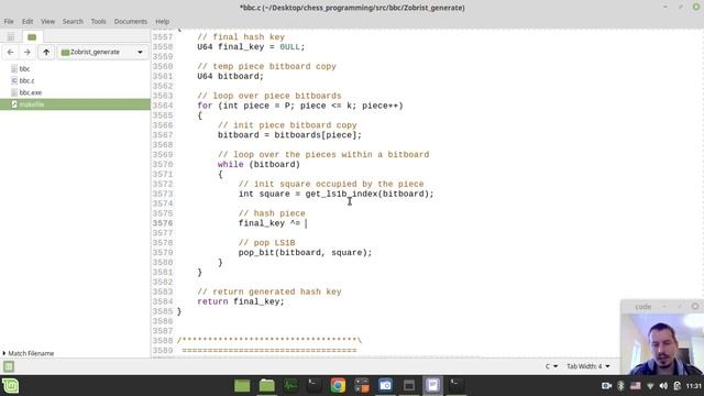 68-Bitboard CHESS ENGINE in C Zobrist HASHING (generate hash key) смотреть онлайн