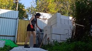 Распил газоблоков