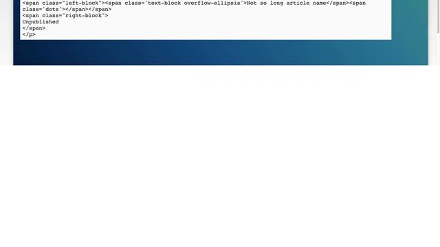 Make text-overflow ellipsis work similary in firefox and chrome смотреть онлайн