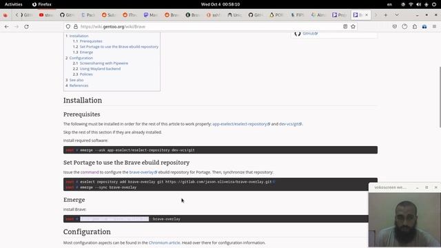 Brave browser installation and configuration on Gentoo смотреть онлайн