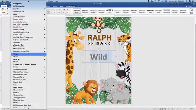 How to make invitation in Microsoft Word (MS Word) | Safari Theme смотреть онлайн