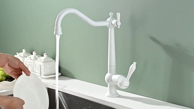 Смеситель для кухни Paulmark Retro Re213226-431 Белый матовый