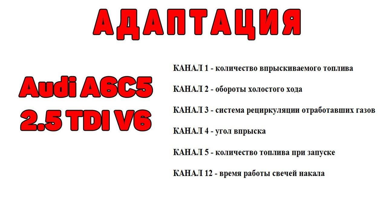 Адаптация. Audi A6C5 2.5 TDI V6. смотреть онлайн