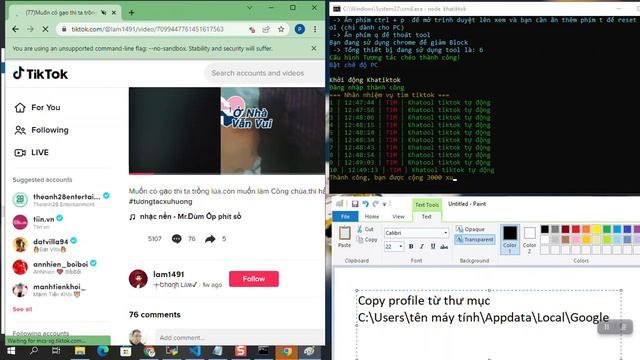 Thêm profile cho chrome để chạy tool khatiktok giảm block смотреть онлайн