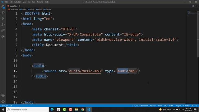 HTML complete course audio tag Part-18 for (beginner to advanced tutorial) HTML5. смотреть онлайн