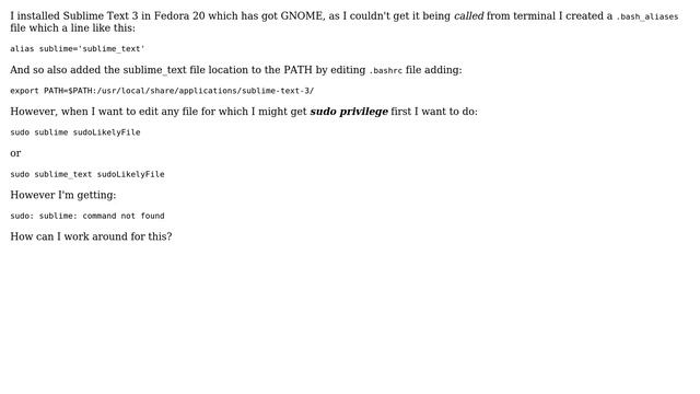 Getting sudo to work for an alias смотреть онлайн