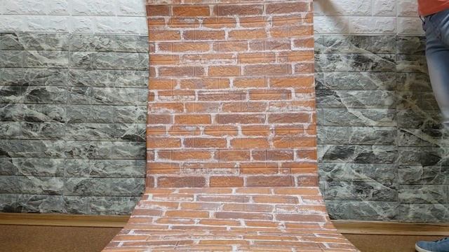 Самоклеюча стінова 3Д панель 1370 під руду цеглу у рулоні смотреть онлайн