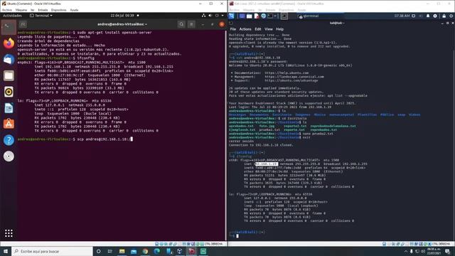 protocolos de conexión ssh/scp/sftp entre dos maquinas virtuales смотреть онлайн