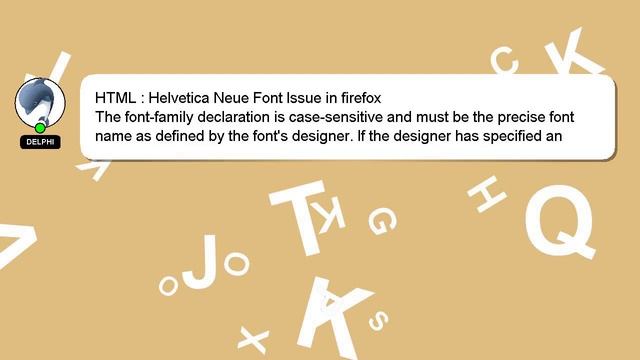 HTML : Helvetica Neue Font Issue in firefox смотреть онлайн