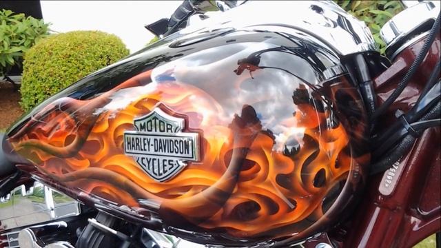 Larry Lulay's 2008 Harley Davidson Rocker C - Custom Build Slideshow and Video - Airbrushed Flames смотреть онлайн