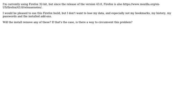 Can I switch from Firefox 32-bit to Firefox 64-bit without losing data? смотреть онлайн