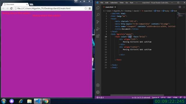02.HTML VA CSS DARSLARI. Matnni formatlash uchun HTML teglari.Xususiyat lar / {Атрибуты} смотреть онлайн