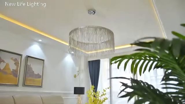 Nordic Chandelier Led Pendant Lamps Chrome Slender Chain смотреть онлайн