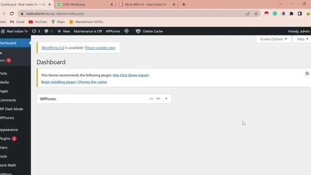 Dashboard ‹ Real Indian Tv — WordPress Google Chrome 2022 06 07 15 00 11 смотреть онлайн