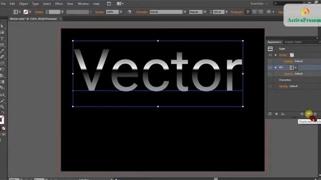 Metal Text Effect Using Adobe Illustrator смотреть онлайн