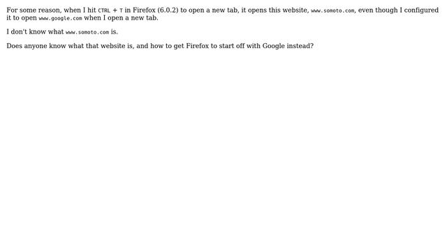Replacing www.somoto.com with www.google.com in Firefox? смотреть онлайн