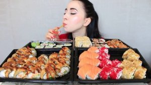 Мукбанк суши роллы 🍣Автор видео:Ayka Emilly