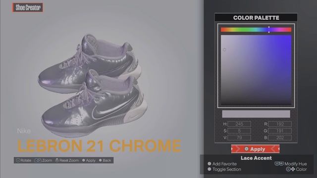 NBA 2K24 New Gen Shoe Creator Nike LeBron 21 LeBron James Chrome PE смотреть онлайн