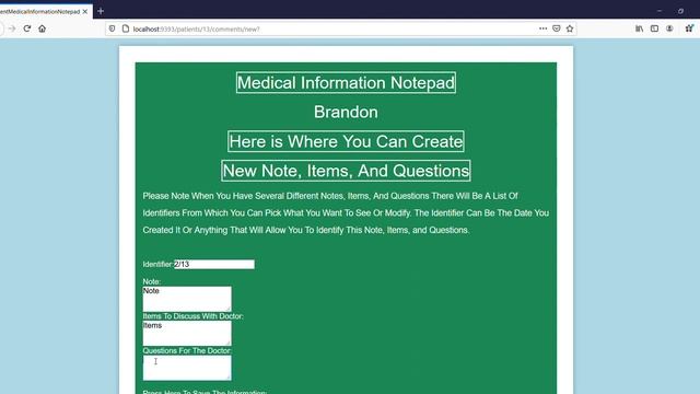 PatientMedicalInformationNotepad — Mozilla Firefox 2021 02 14 17 27 47 смотреть онлайн