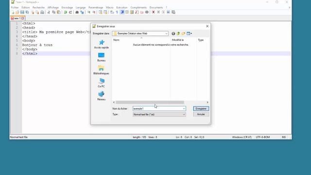 Site Web 1 - HTML - Première page - avec Notepad++ смотреть онлайн