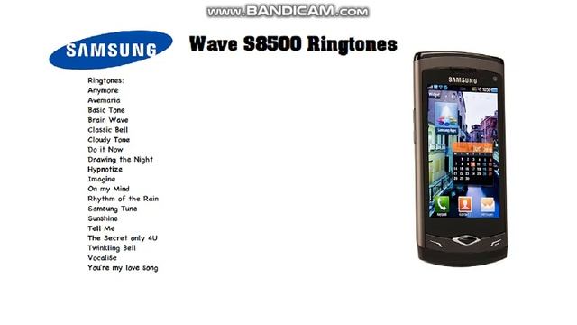 Samsung Wave S8500 Ringtones смотреть онлайн