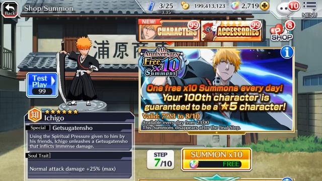 Step 2-10 4th Anniversary Free Multis - Bleach Brave Souls смотреть онлайн