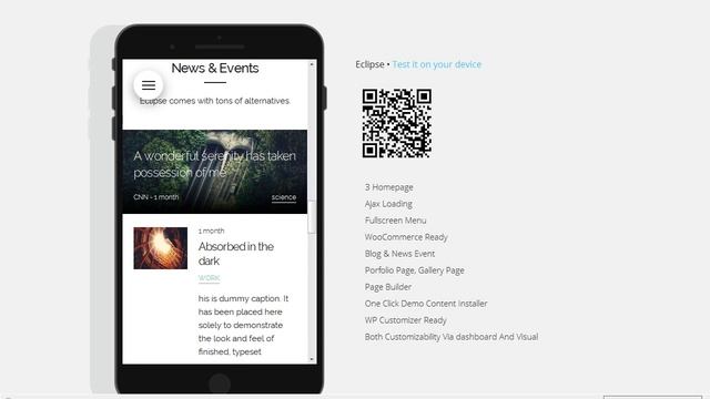 Eclipse - Mobile Multi-Purpose WordPress Theme смотреть онлайн