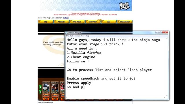 Ninja Saga Tutor Exam Stage 5-1 {Hard Mode} Trick !! #2014 смотреть онлайн