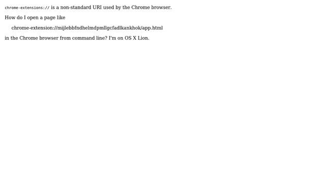 Open a "chrome-extension://" URI from command line смотреть онлайн