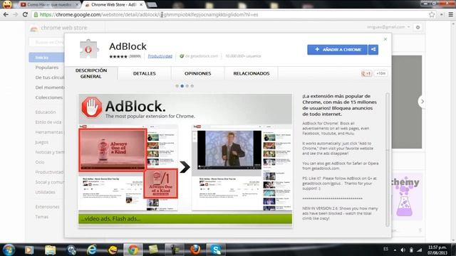 Como quitar la publicidad de Google y Youtube con AdBlock!! смотреть онлайн