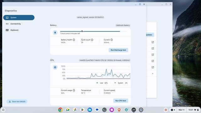 Battery Capacity & Cycle Usage Chromebook: Settings, Left About Chrome OS, Diagnostics, Scroll Down смотреть онлайн