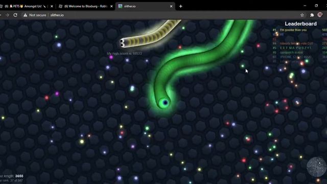 Slither.io Gameplay! Google Chrome 2020 11 17 13 48 01 смотреть онлайн