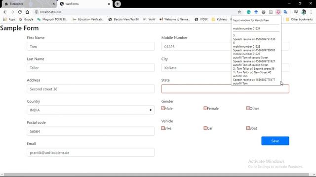Hands-free Autofill chrome extension prototype testing. смотреть онлайн