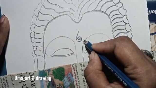 How to draw load Gautam Buddha easy pencil sketch,easy pencil sketch art Gautam Buddha for beginner смотреть онлайн
