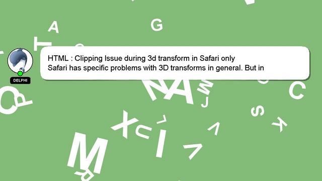 HTML : Clipping Issue during 3d transform in Safari only смотреть онлайн