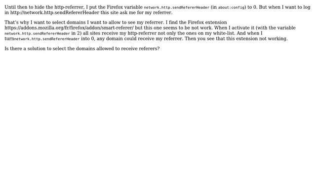 How to allow only specific domains to receive Firefox HTTP referers? смотреть онлайн