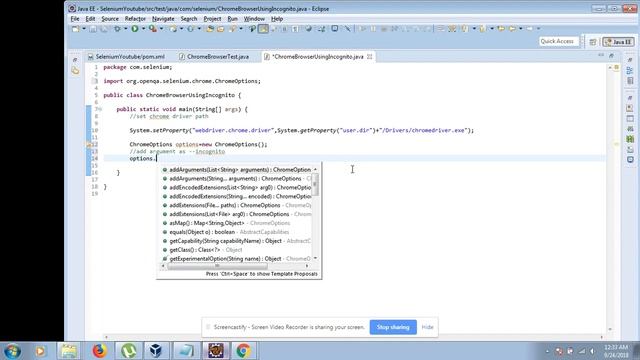 Execute Selenium Script in Chrome Browser using Incognito Mode смотреть онлайн