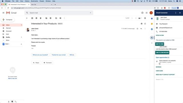 Email connector for Gmail® and Microsoft Dynamics 365 CRM® смотреть онлайн