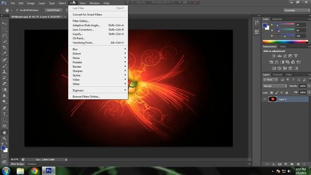 How to make an easy wallpaper with Adobe Photoshop CS6 смотреть онлайн