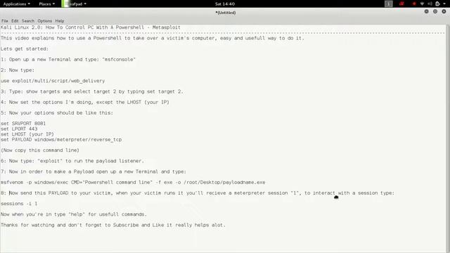 KALI LINUX-....How to control a PC using power shell-METASPLOIT смотреть онлайн
