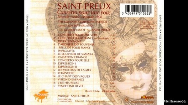 Saint-Preux - Concerto Pour Une Voix (1969) - Concerto Pour Piano