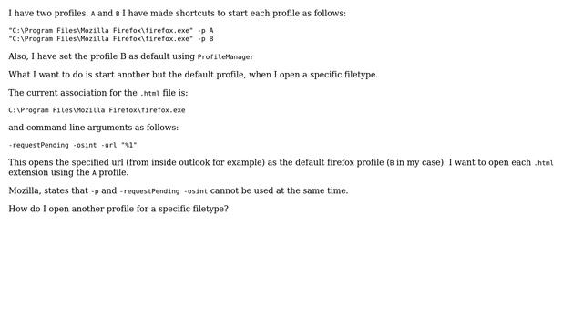 Start firefox using Another Profile, for specific file type(s)? смотреть онлайн