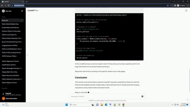 Get request hanging using Python selenium and PhantomJS headless browser смотреть онлайн