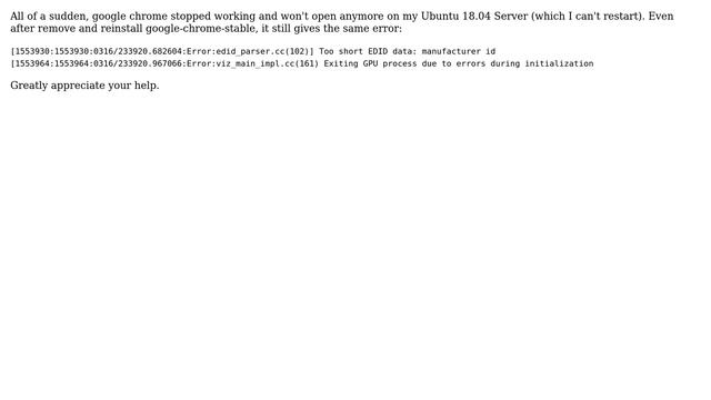 Unix & Linux: Google Chrome won't open even after reinstall смотреть онлайн