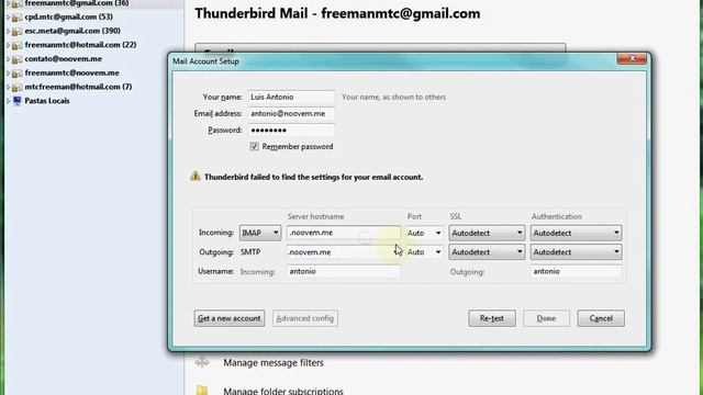 Configuração de E-mail Noovem no Mozilla Thunderbird смотреть онлайн