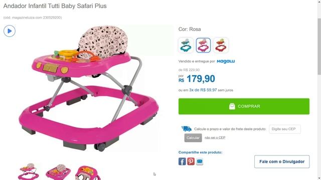 Andador Infantil Tutti Baby Safari Plus смотреть онлайн