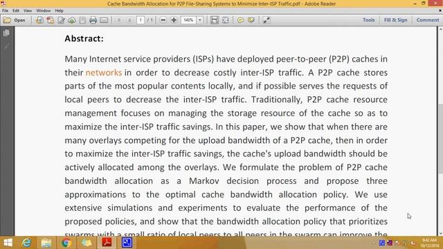 Cache Bandwidth Allocation for P2P File Sharing Systems to Minimize Inter ISP Traffic смотреть онлайн