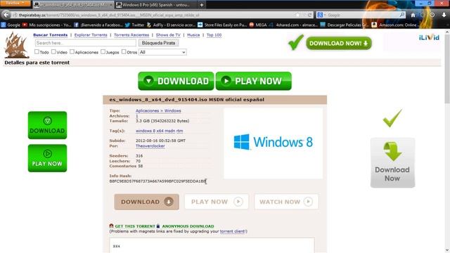 Como descargar win 8 pro con media center en español!! смотреть онлайн