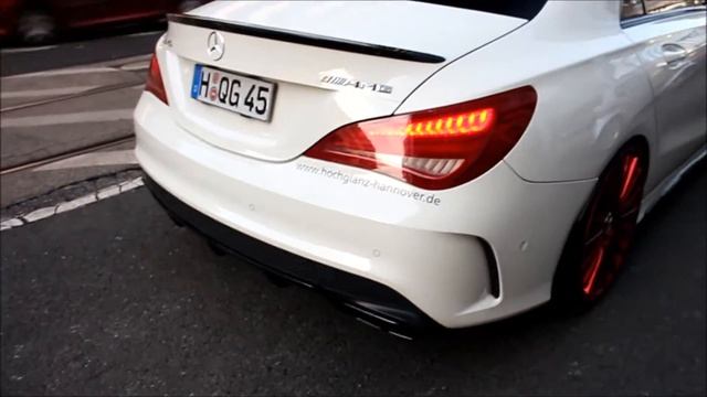 2x RACESTART LAUNCH CONTROL Mercedes CLA 45 AMG with red chrome wheels смотреть онлайн